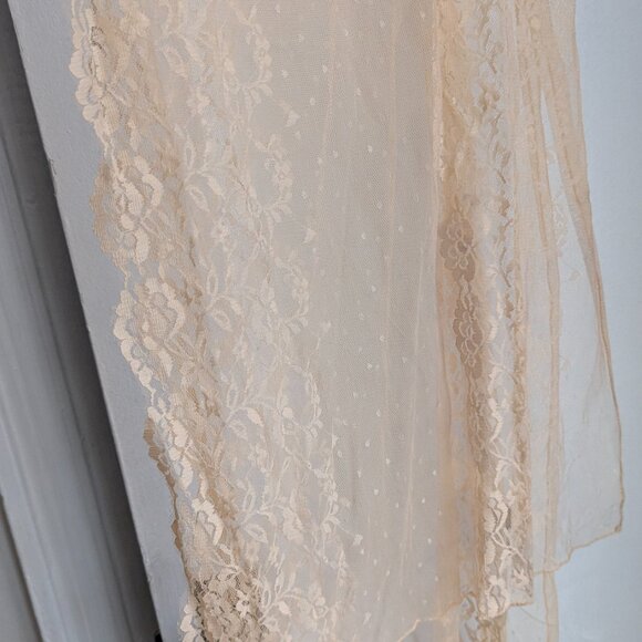Peach Lace Halter Chiffon Dress Gown Size 12 with Shawl - Picture 5 of 6